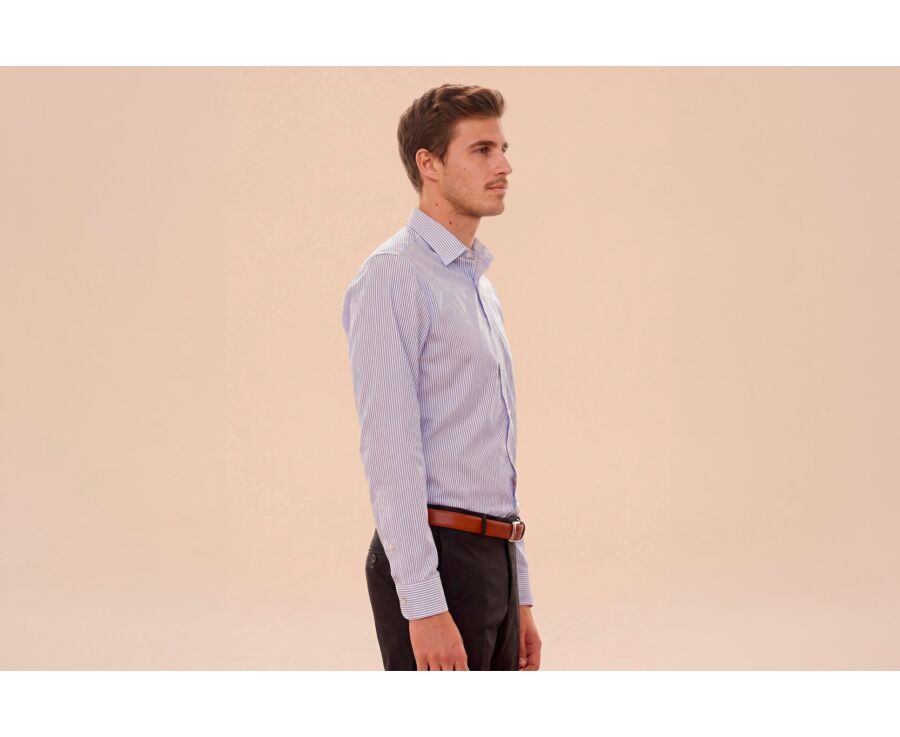 White shirt with blue stripes - GEOFFROY