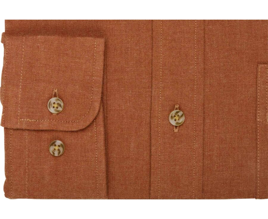 Men's plain rust flannel shirt - ALEXANDER