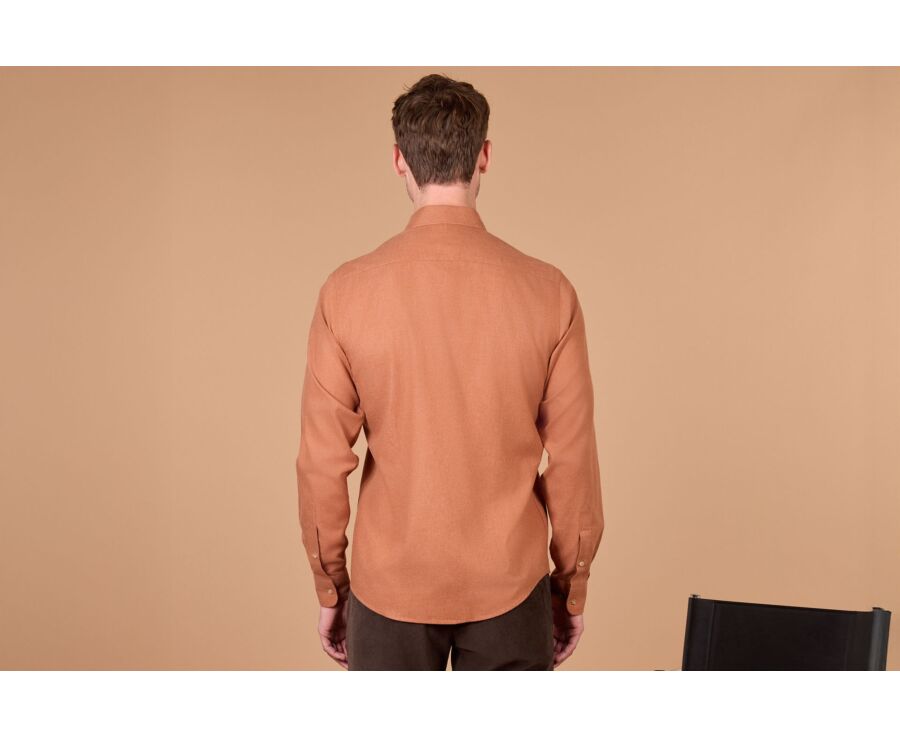 Men's plain rust flannel shirt - ALEXANDER