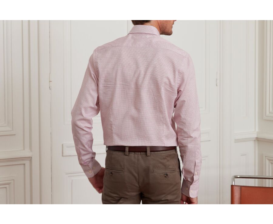 White shirt with red thin checks - SALVATORE