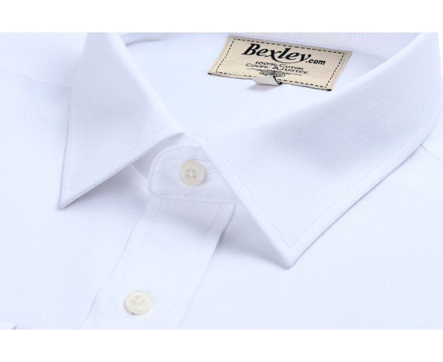 White Cotton shirt - Straight collar - NORBERTIN