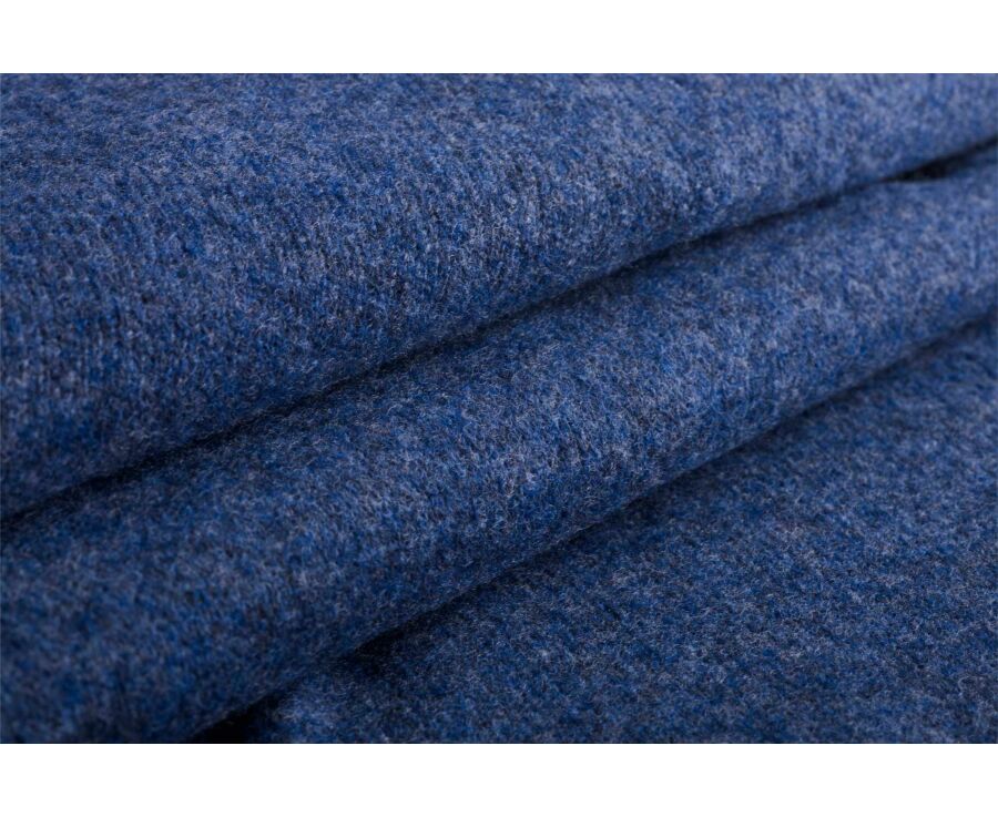 Men's dark blue mélange zip neck lambswool jumper - KEITHY