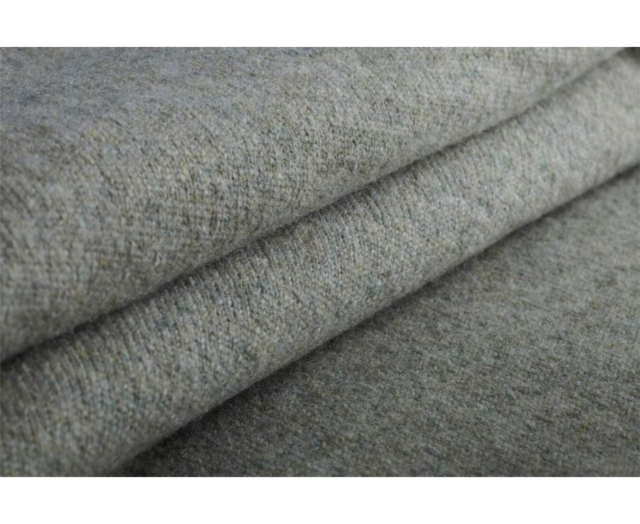 Men's khaki mélange zip neck lambswool jumper - KEITHY