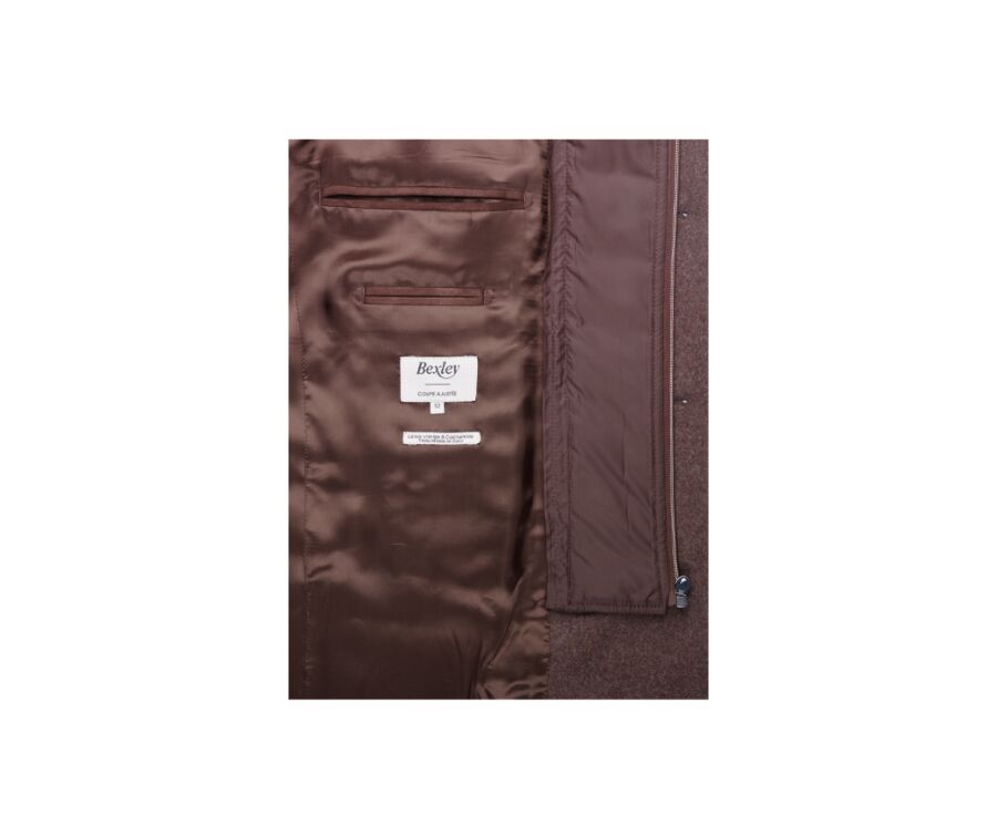 Chocolate Men's wool/cashmere coat - HONORÉ II