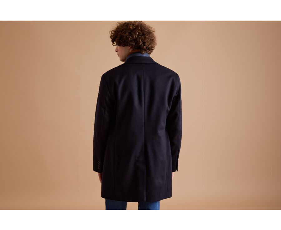 Navy Men's winter wool/cashmere coat - HONORÉ II