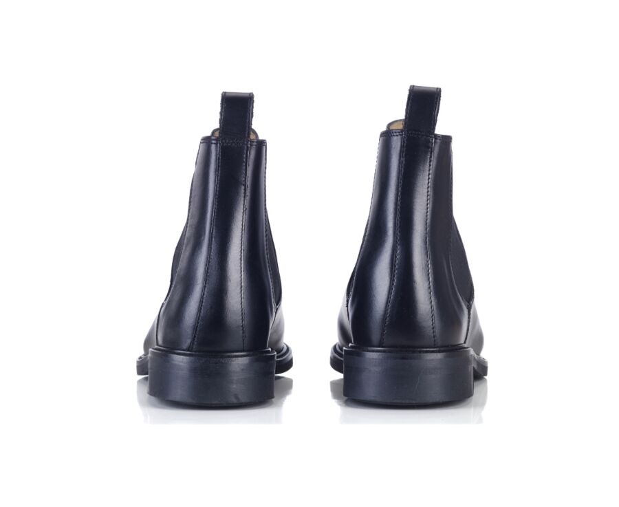 Black Leather Chelsea Boots - FANGLER GOMME CITY