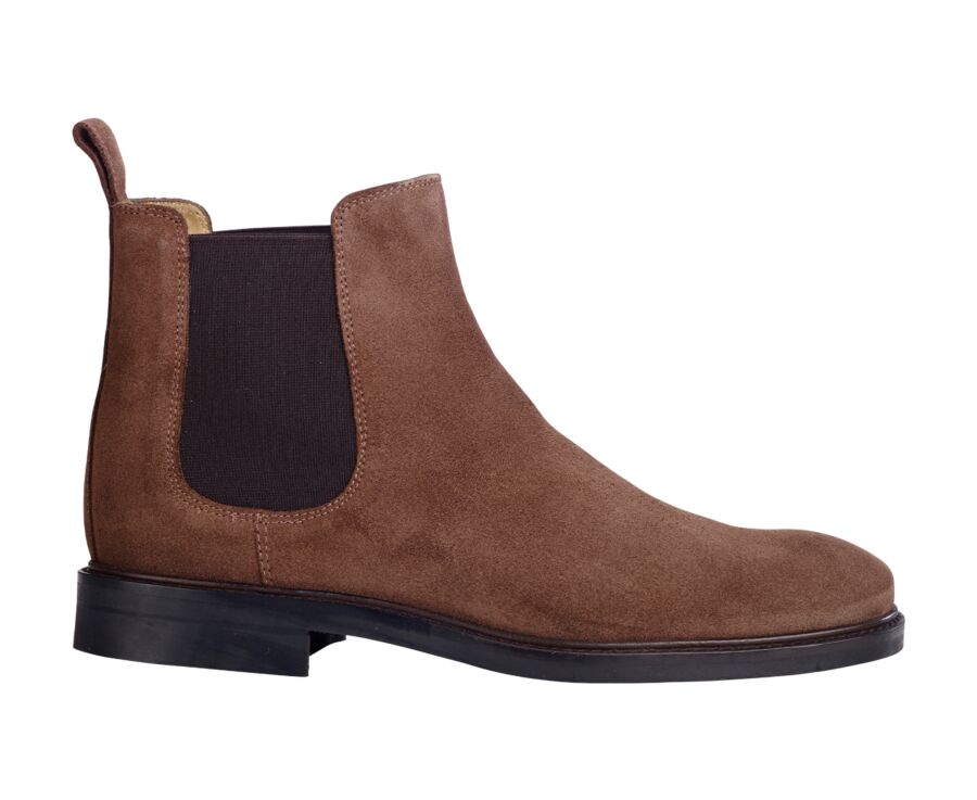 Bitter Chocolate Suede Chelsea Boots - FANGLER GOMME CITY II