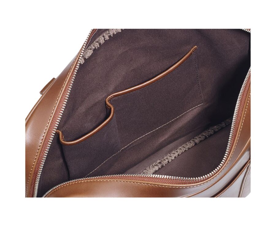 Gold Black Men's leather satchel with shoulder strap - KARLINGTON