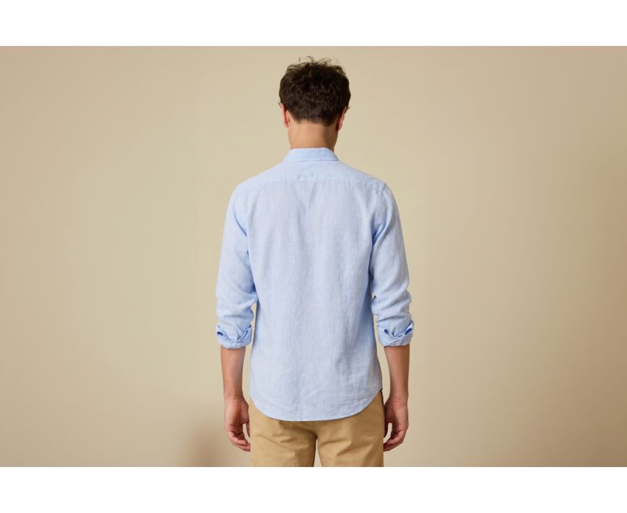 Blue Chambray cotton linen shirt - SILBERT
