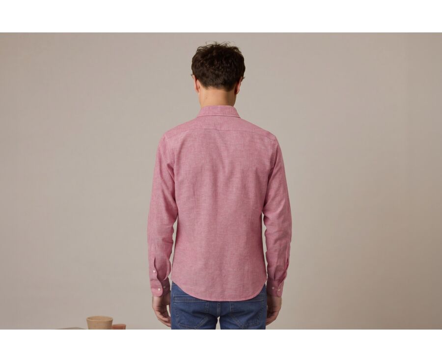 Red Chambray cotton linen shirt - SILBERT