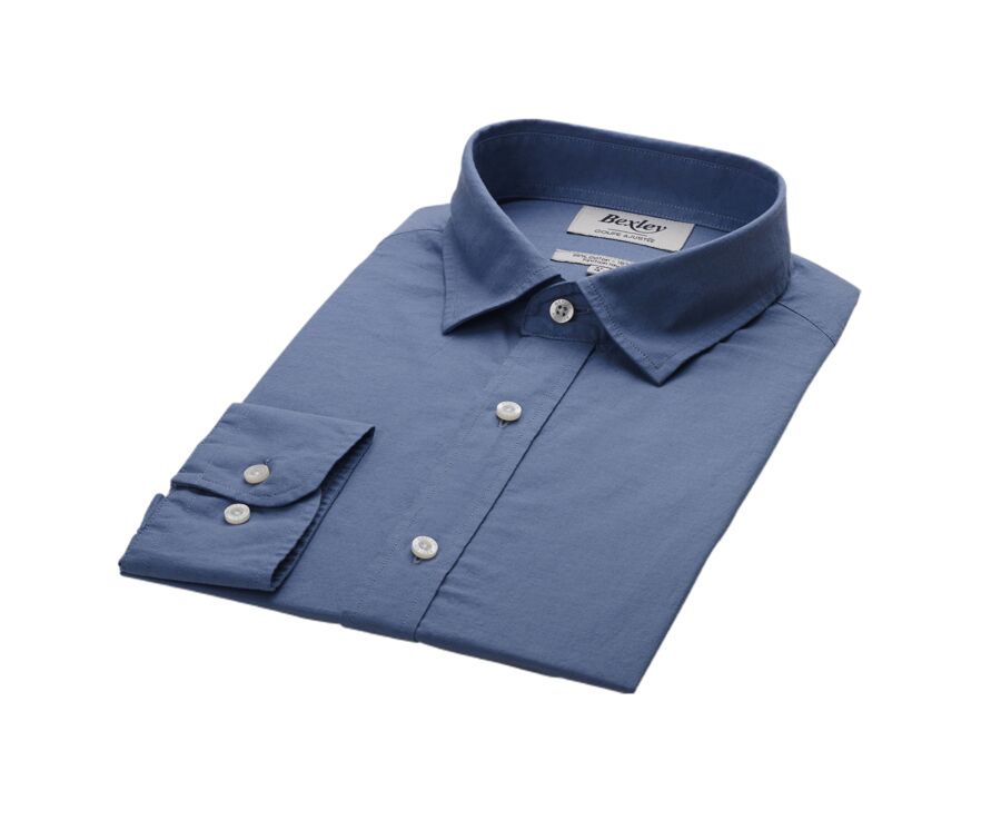 Storm Blue cotton linen shirt - SILBERT