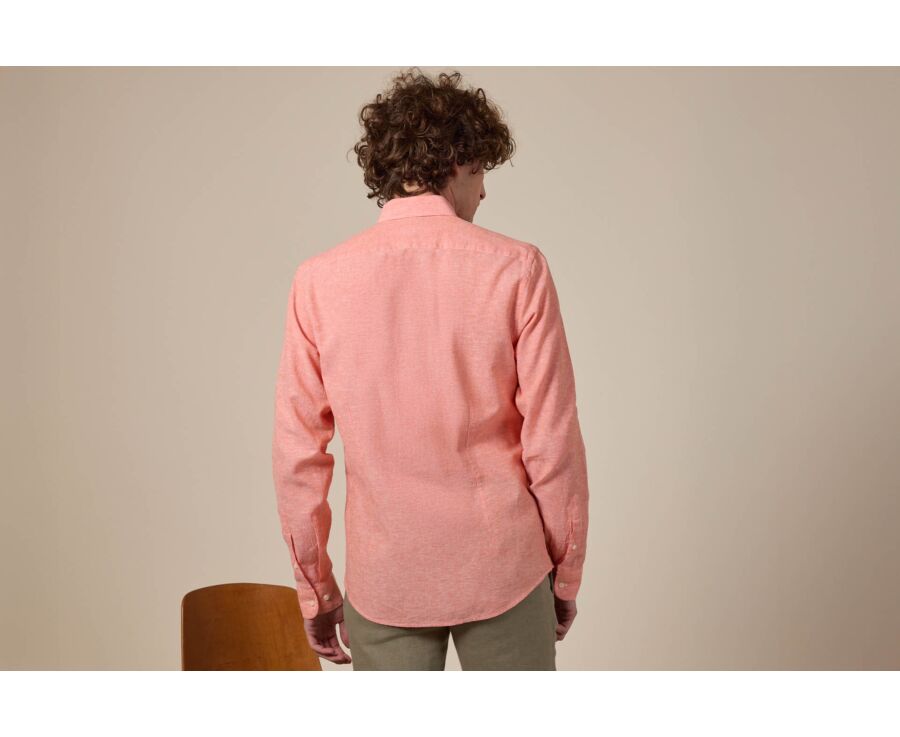 Orange Chambray cotton linen shirt - SILBERT