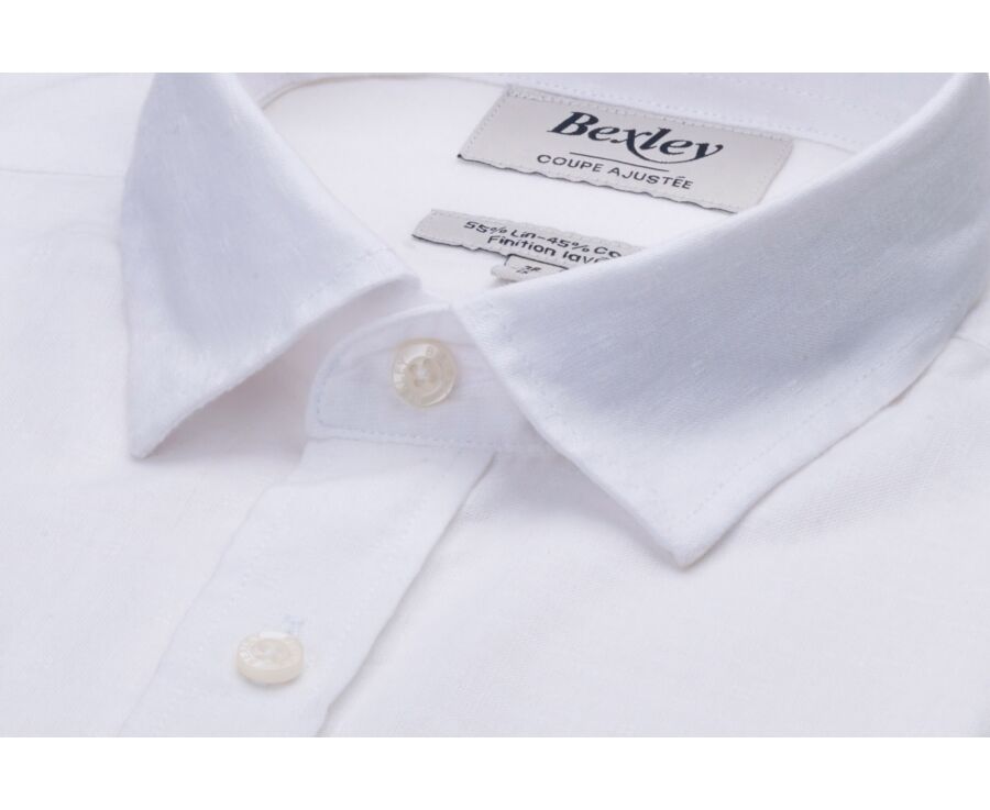 Men’s Patterned White Chambray Shirt - SILBERT