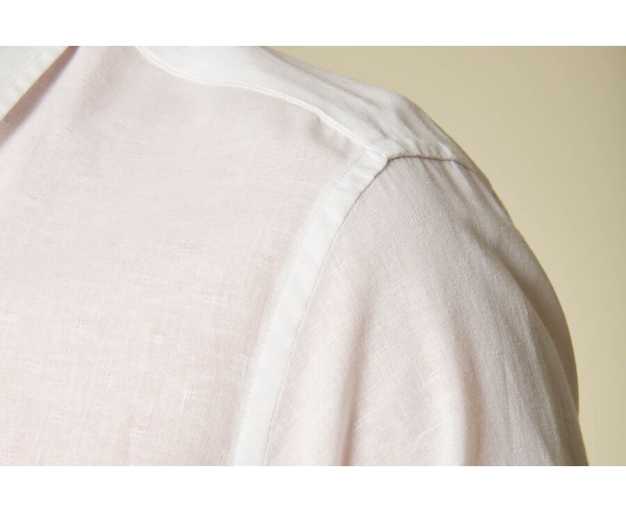 Men’s Patterned White Chambray Shirt - SILBERT