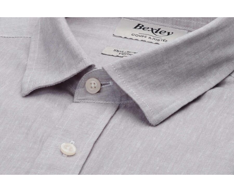 Men’s Light Greige Chambray Shirt - SILBERT