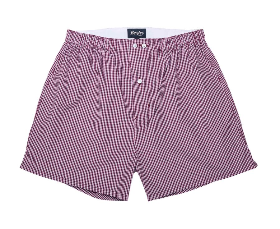 Men's cotton boxer shorts Red and white - ELON