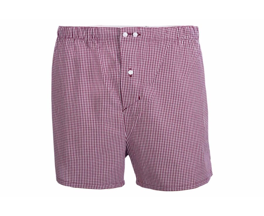 Men's cotton boxer shorts Red and white - ELON