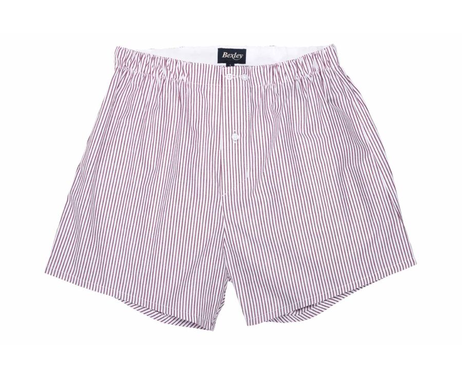 Men's cotton boxer shorts Red and white - ELON