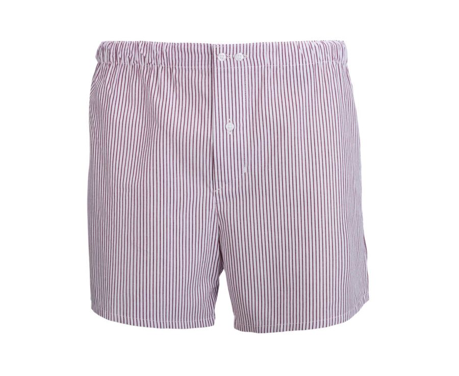 Men's cotton boxer shorts Red and white - ELON