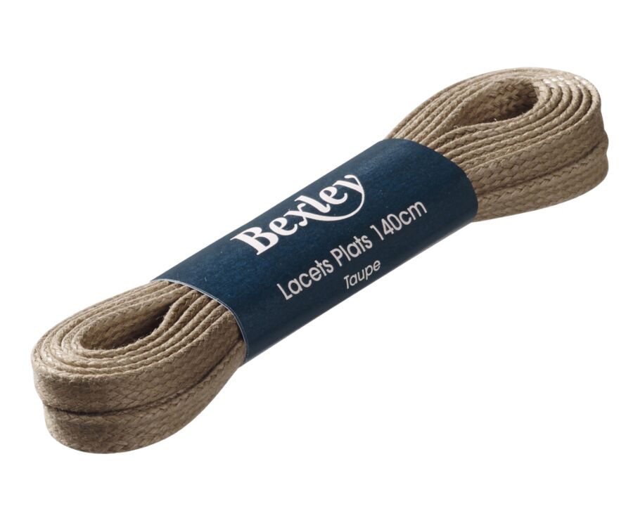 1 pair of Taupe shoelaces for men's high top trainers