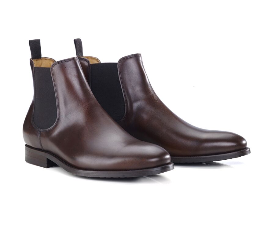 Patina Chocolate Leather Chelsea Boots - ALDERTON GOMME