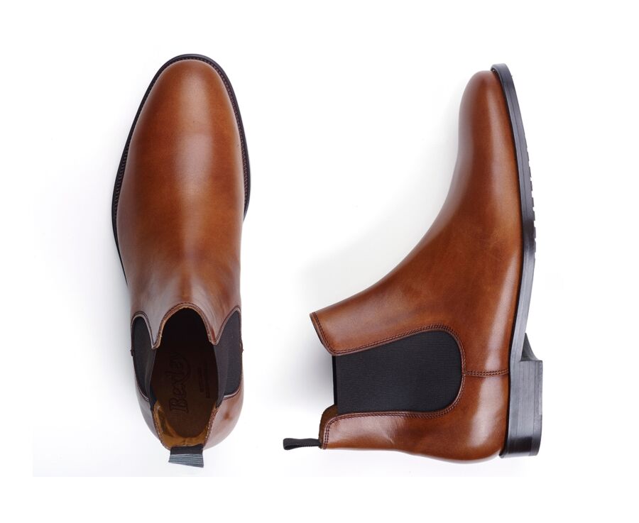 Patina Gold Leather Chelsea Boots - ALDERTON GOMME