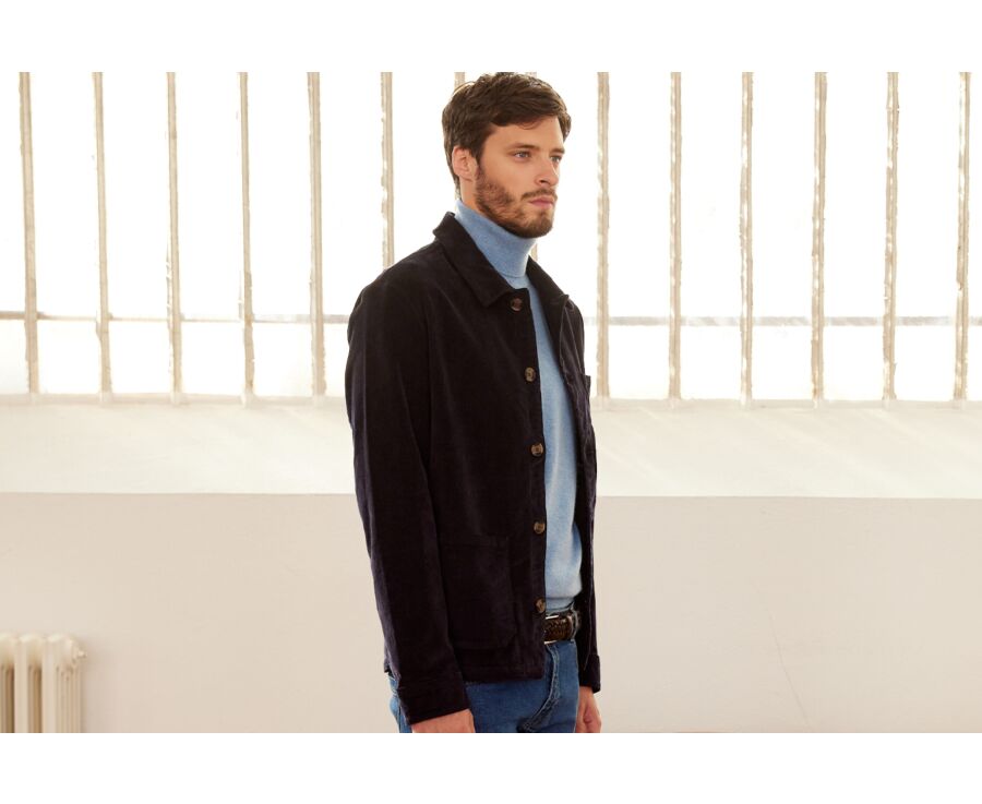 Men's Corduroy Navy Jacket - FIDÉLIEN