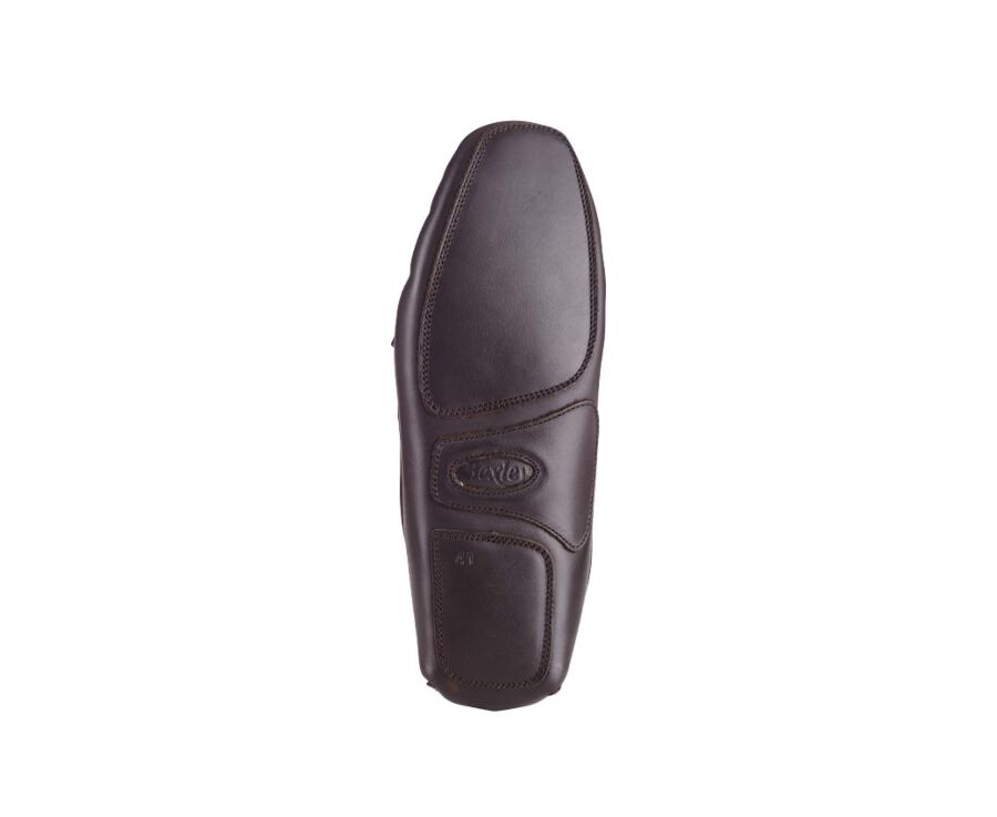 Chocolate leather Wool Lining Moccasin slippers