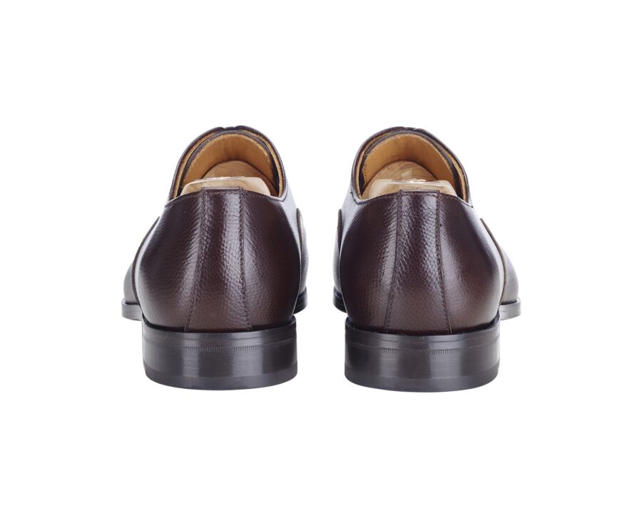 Chocolate Grained Leather Oxford shoes - RICKFORD