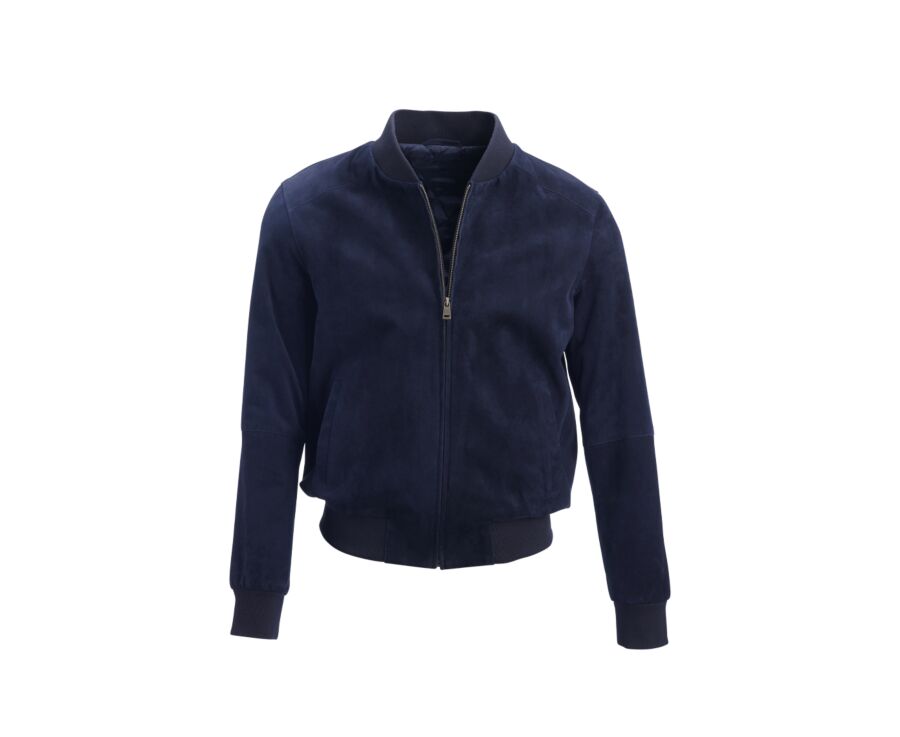 Navy Suede Leather Jacket - SEAN