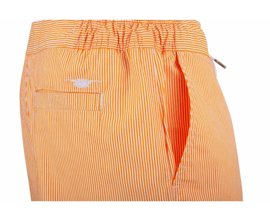Orange stripes Men's swim short - BRENTAN