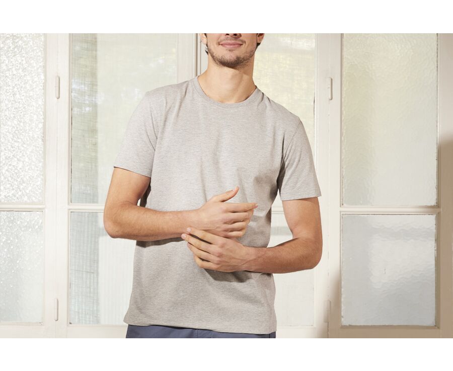 Men’s organic cotton T-shirt - Light Grey Melange - EDGAR III