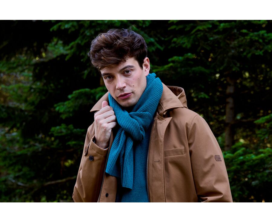 Men’s Lambswool Scarf – Dark Heather Green