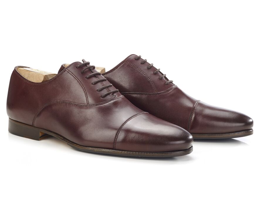 Burgundy Oxford shoes - Leather outsole & rubber pad - LENNOX PATIN