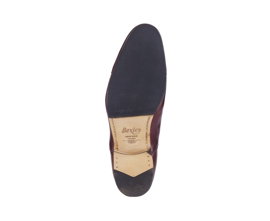 Burgundy Oxford shoes - Leather outsole & rubber pad - LENNOX PATIN