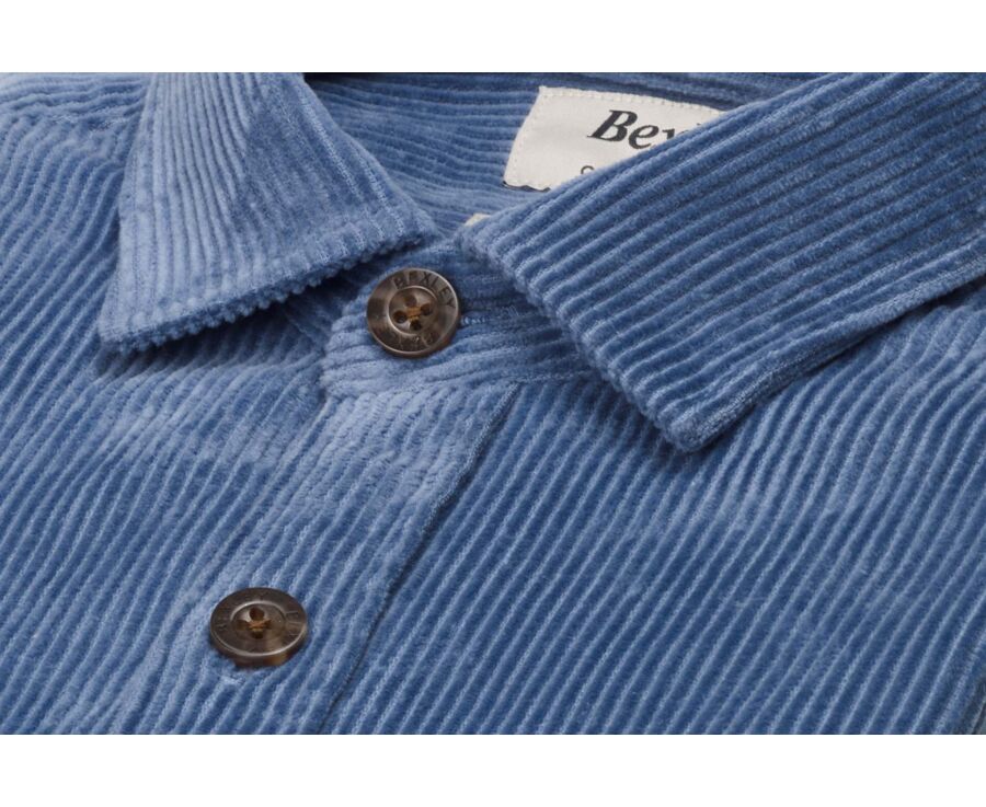 Men's steel blue corduroy overshirt - VICTORIN