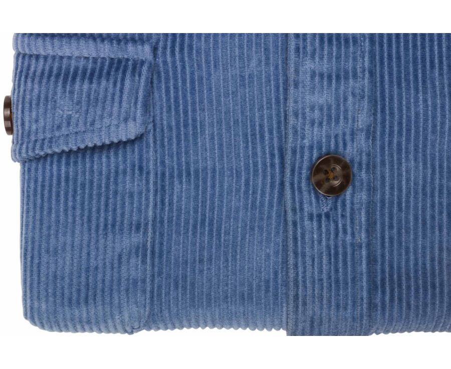 Men's steel blue corduroy overshirt - VICTORIN
