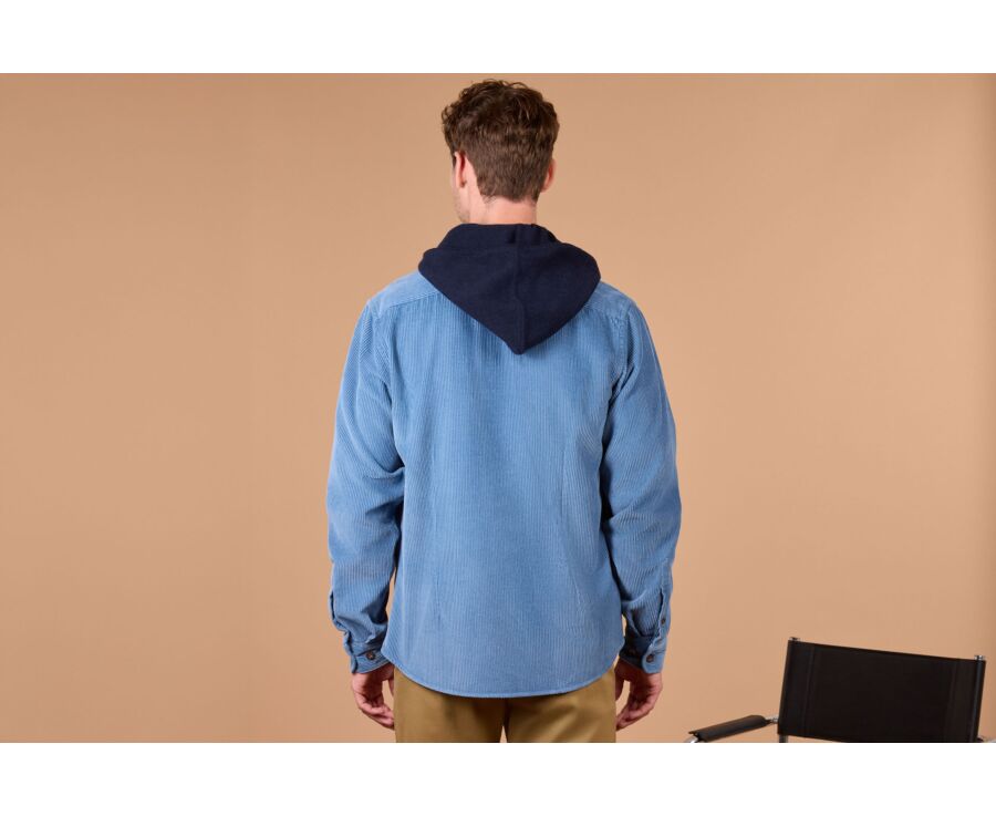 Men's steel blue corduroy overshirt - VICTORIN