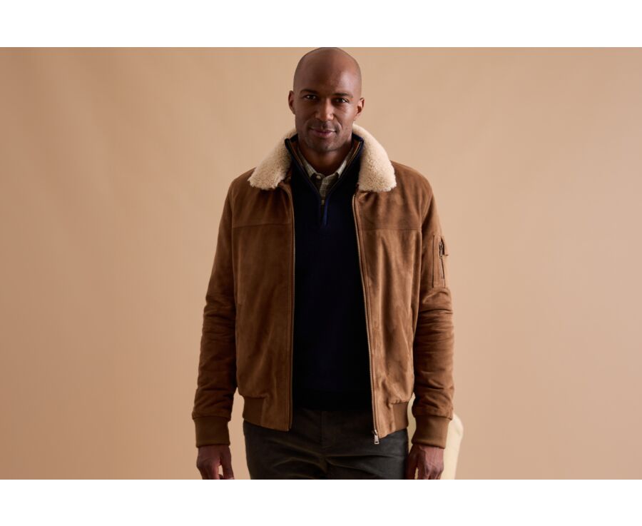 Havana Leather Aviator Jacket - EVERETT II