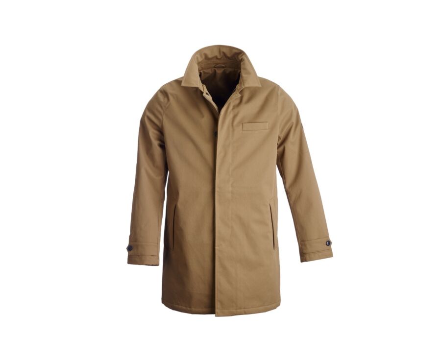 Brown padded Men's trench coat - AURESTILDE