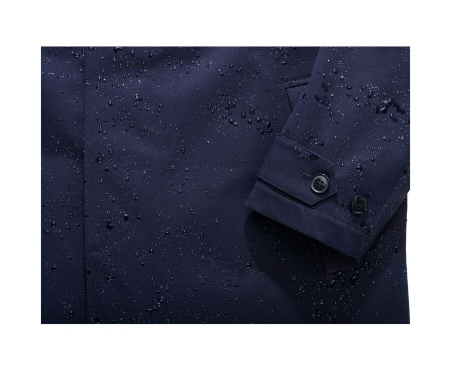 Dark navy padded Men's trench coat - AURESTILDE