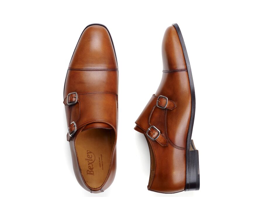 Patina Gold double Buckle Shoes - CHEDINGTON