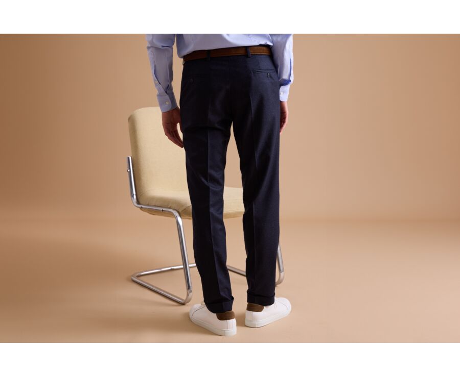 Navy Melange Men's dress trousers - LELIAN