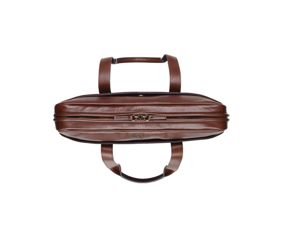Cognac Men's leather satchel - HARWINTON