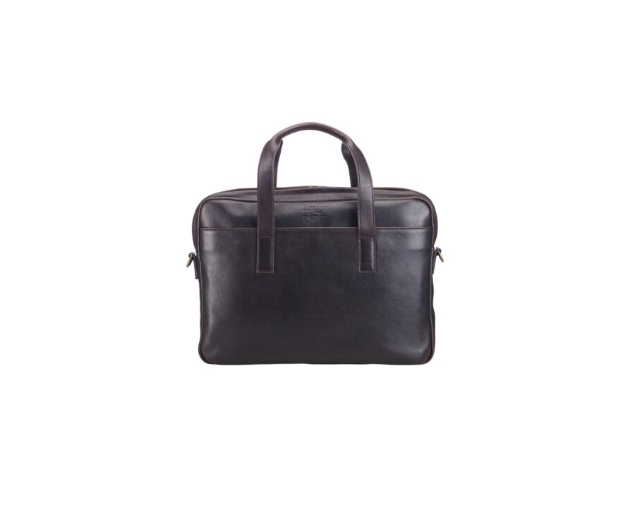 Dark Chocolate Men's leather satchel - HARWINTON