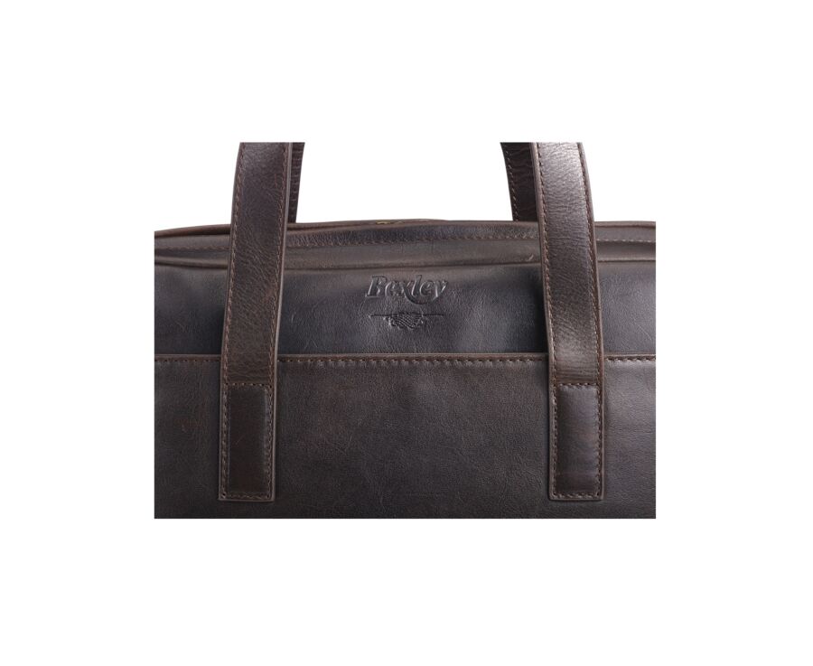 Dark Chocolate Men's leather satchel - HARWINTON