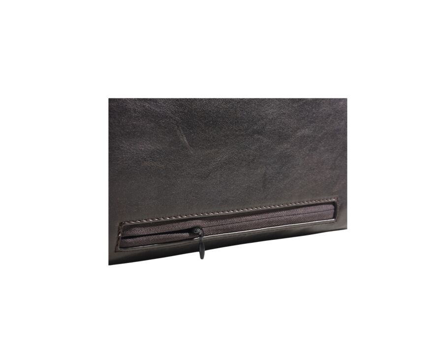 Dark Chocolate Men's leather satchel - HARWINTON