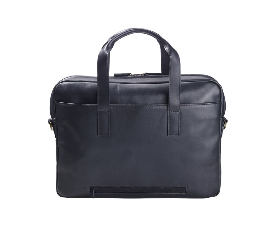 Men's Black Leather Satchel - HARWINTON