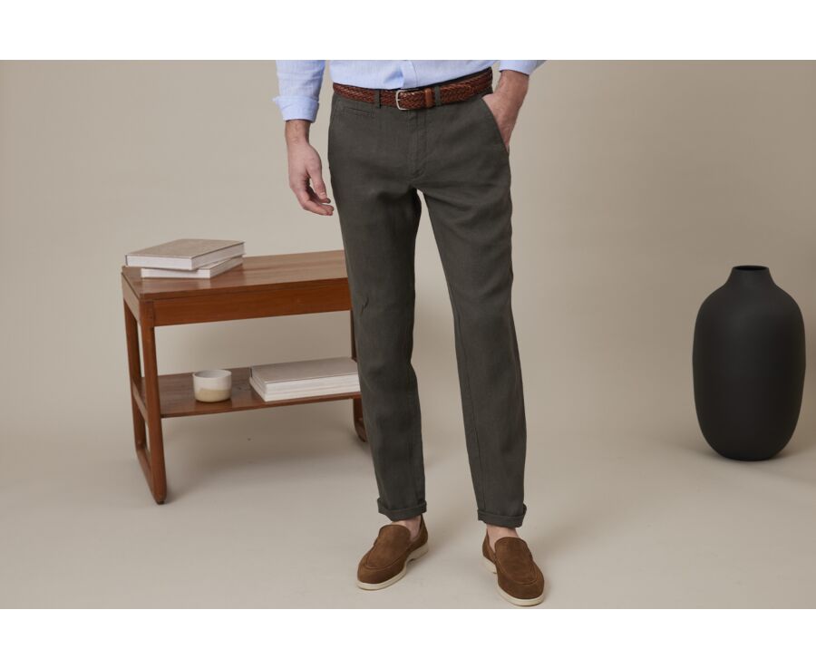 Dark olive Men's chinos - KYLSON