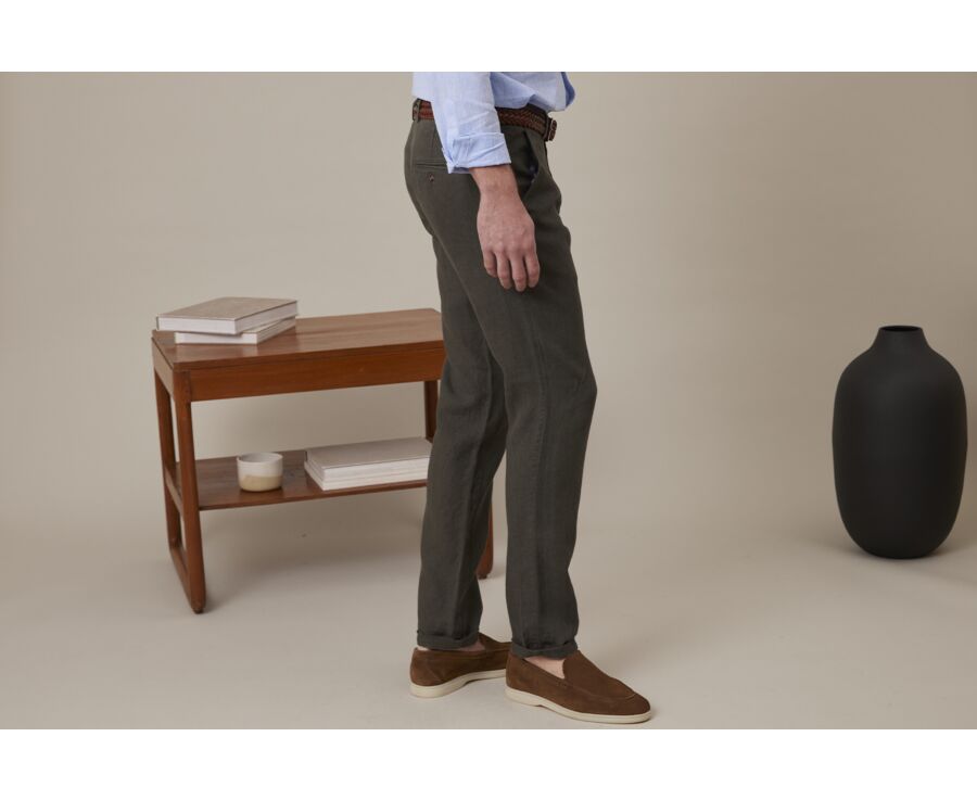 Dark olive Men's chinos - KYLSON